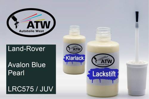 Land-Rover, Avalon Blue Pearl, LRC575 / JUV: 20ml Lackstift + 20ml Klarlack - Set, von ATW Autoteile West.